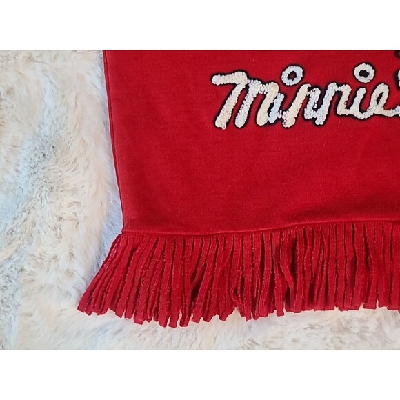 Sunday Comics Disney Fringe Top Minnie & Clarabelle Cow Yarn Graphic Knit VTG -M - Picture 7 of 13
